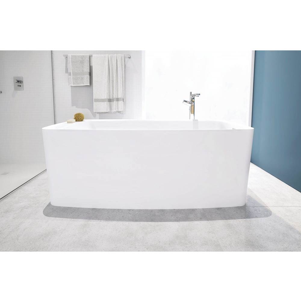 WETSTYLE Lab Bath 66 X 30 X 24 - Fs - Built In Bn O/F & Drain - White True High Gloss