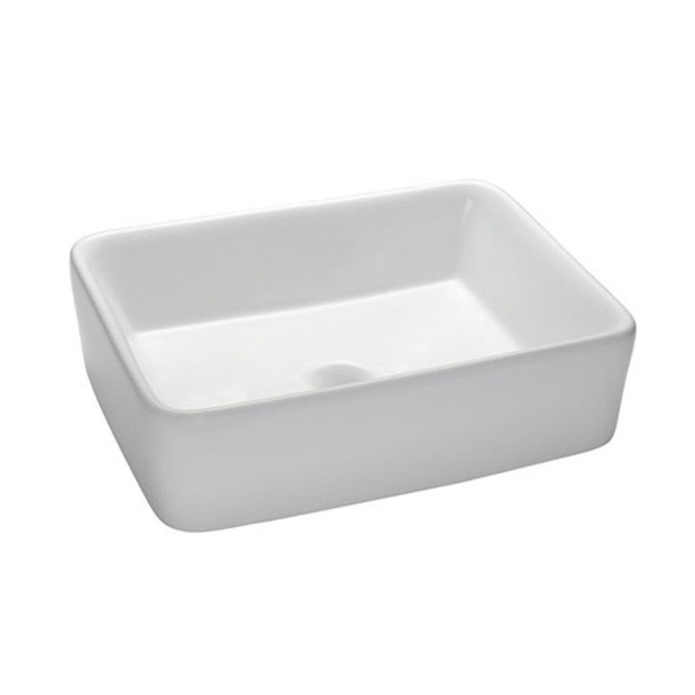 Ryvyr Vitreous China Rectangle Vessel Sink - White 18.75 inch