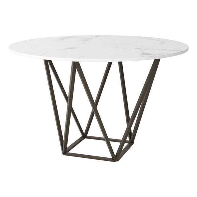 Zuo Tintern Dining Table White and Antique Brass