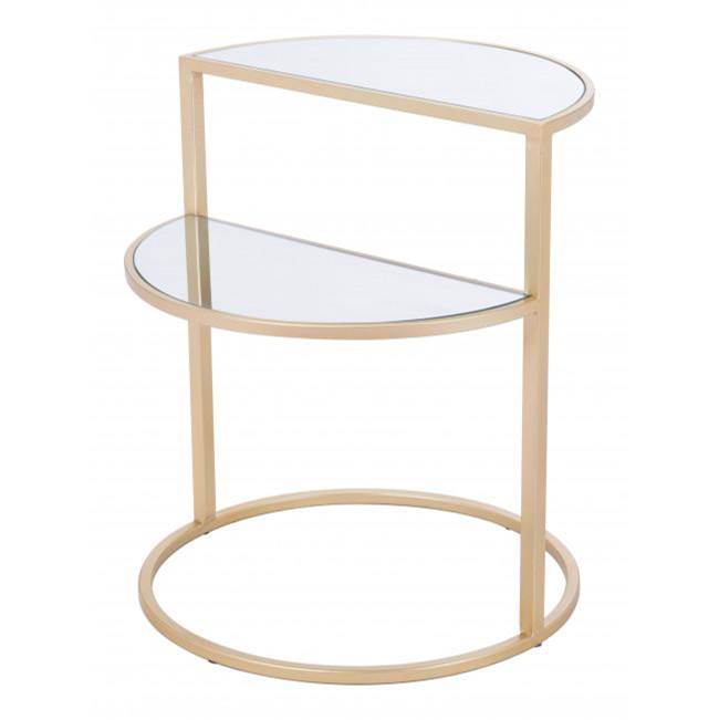 Zuo Terrace Side Table Mirror and Gold
