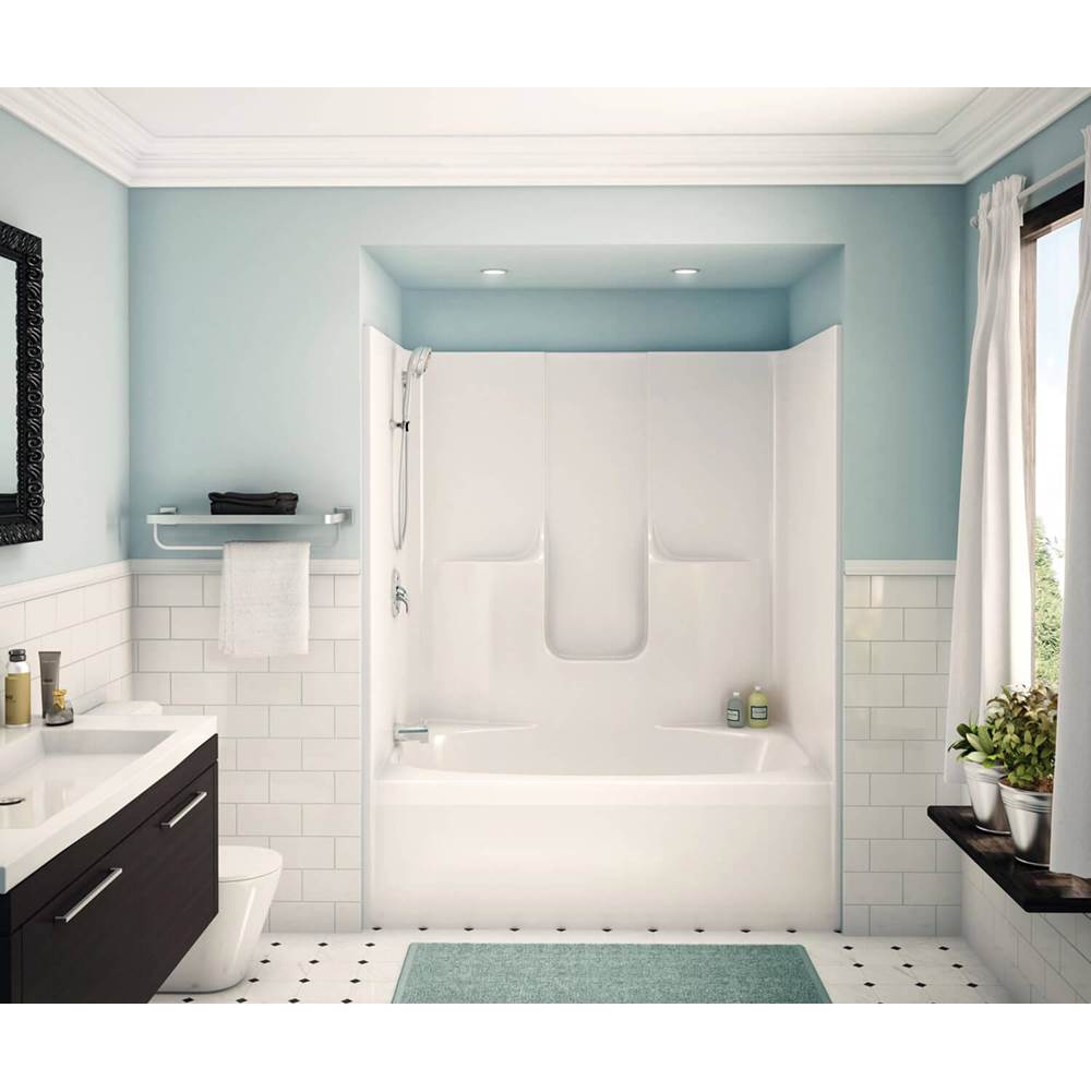 Aker GTW-4260 AFR AcrylX Alcove Right-Hand Drain One-Piece Tub Shower in Thunder Grey