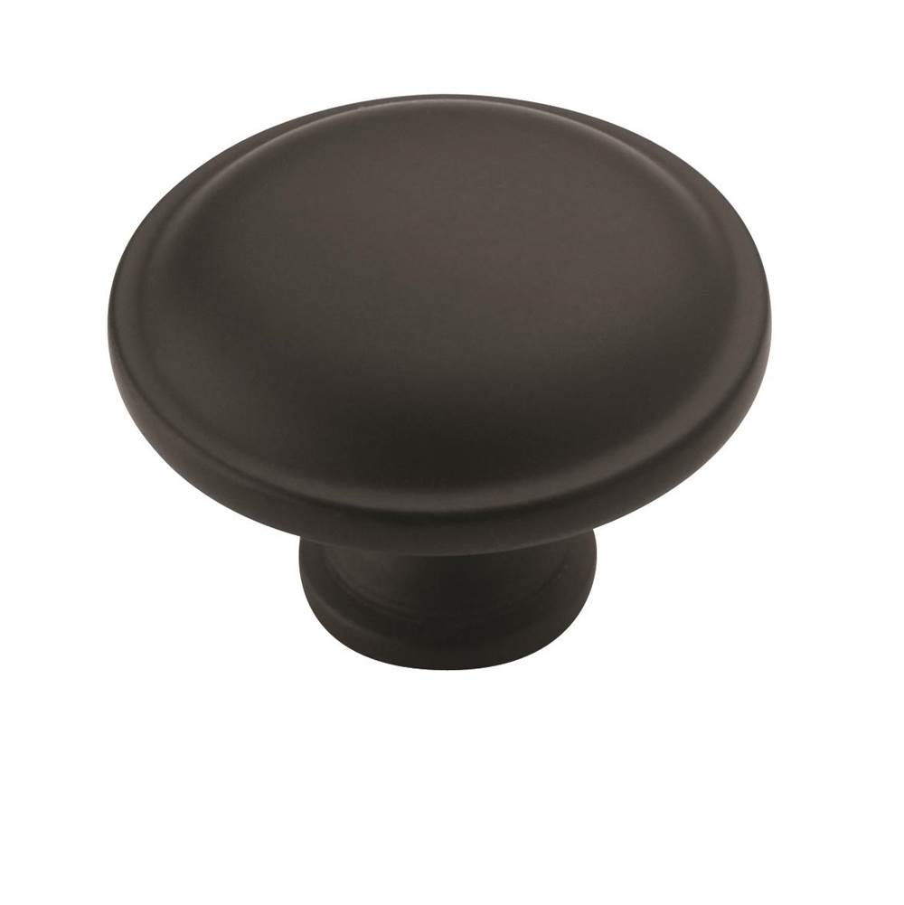 Amerock Allison Value 1-1/4 in (32 mm) Diameter Flat Black Cabinet Knob