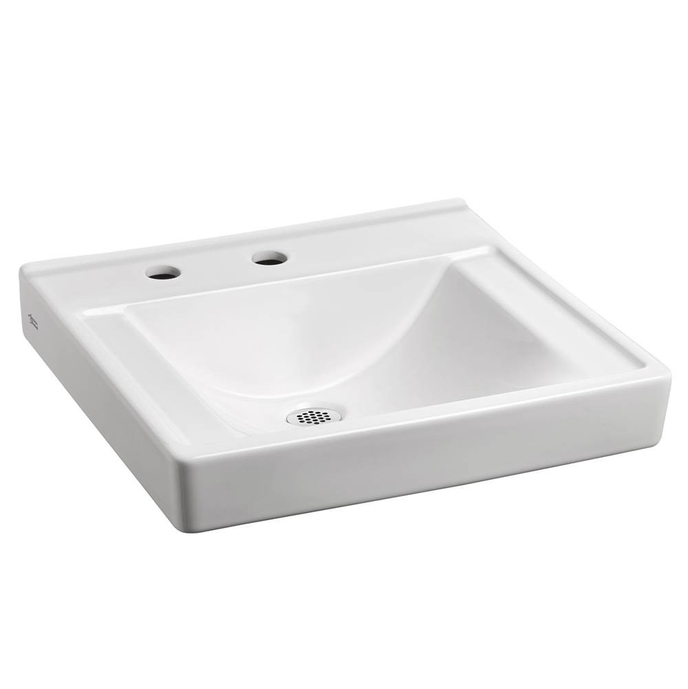 American Standard Decorum® Wall-Hung EverClean® Sink Less Overflow With Center Hole Only and Extra Left-Hand Hole