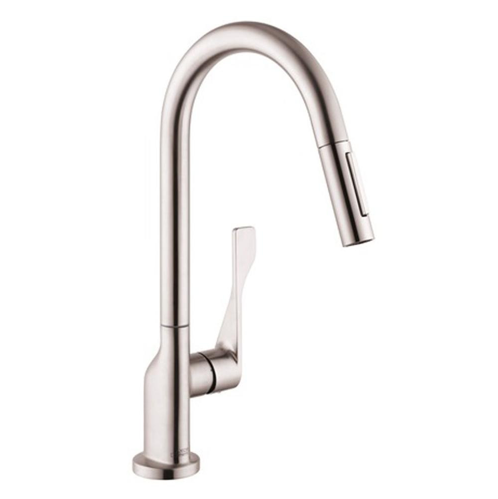 Axor Citterio HighArc Kitchen Faucet 2-Spray Pull-Down, 1.75 GPM in Steel Optic