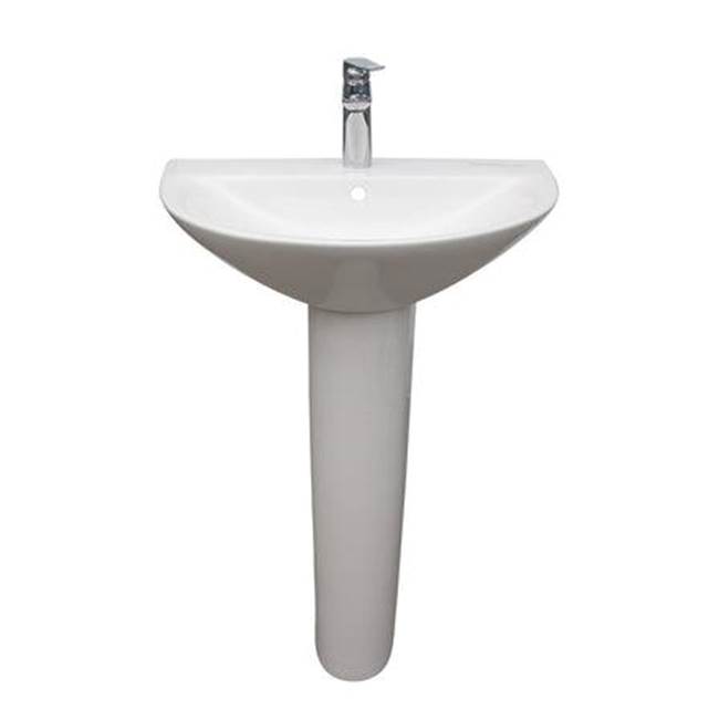 Barclay Morning 650 Pedestal LavatoryW/8'' Widespread,Overflow,WH