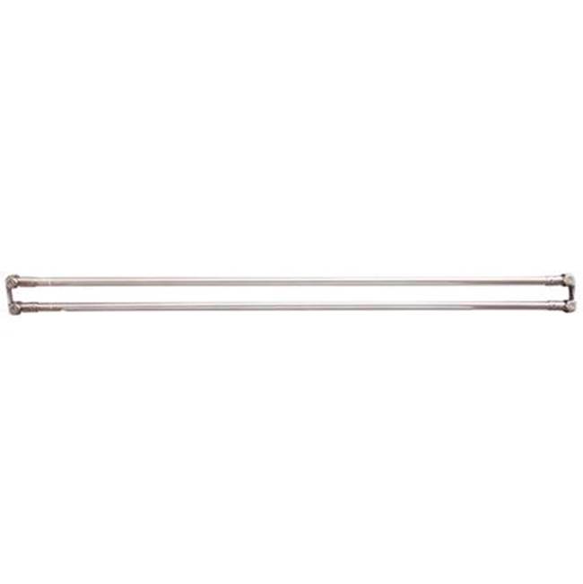 Barclay 60'' Straight Double ShowerCurtain Rod w/ Flanges-WH