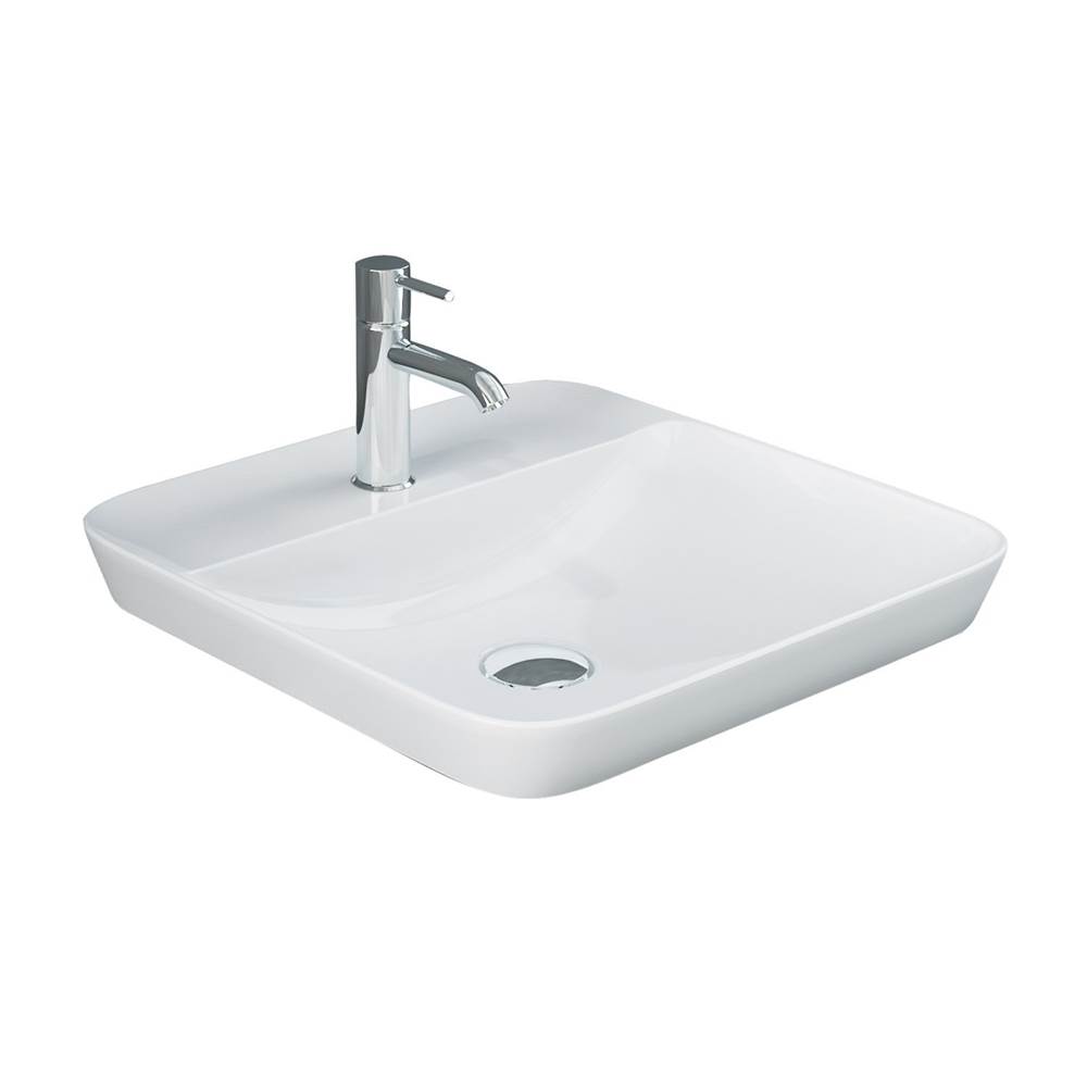 Barclay Variant 16-1/2'' Square Drop-InBasin,1-Hole W/DECK,White