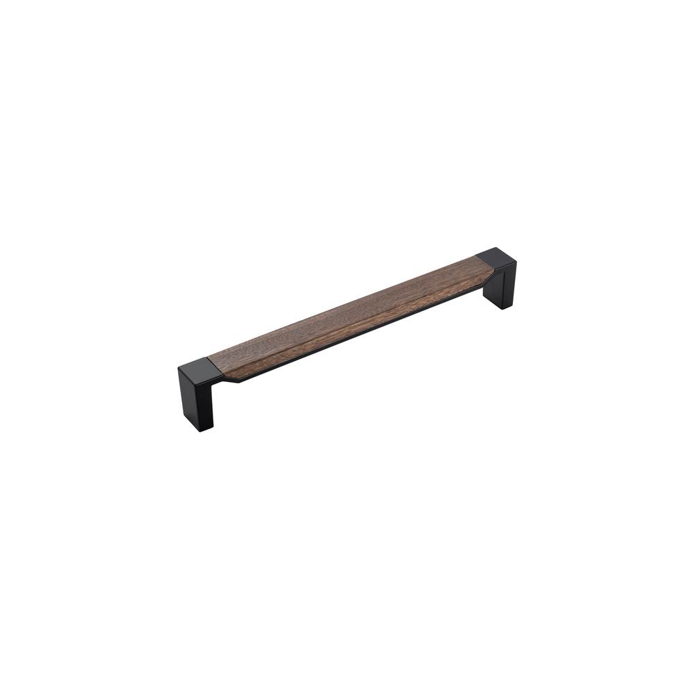 Belwith Keeler Fuse Collection Appliance Pull 12 Inch Center to Center Matte Black with Walnut Finish
