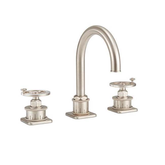 California Faucets Widespread High Spout with ZeroDrain Upgrade - Wheel Handle