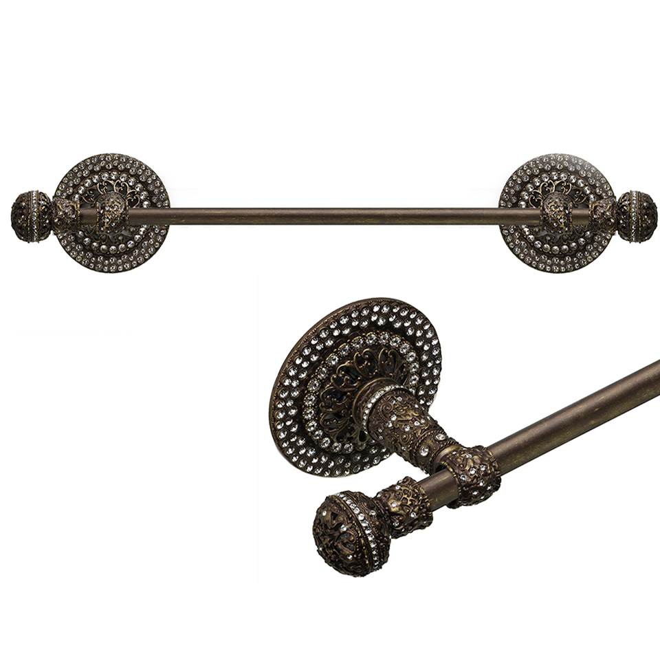 Carpe Diem Hardware Juliane Grace Ii 24'' O.C. (Approximately) Towel Bar With 417 Swarovski Clear Crystals With 5/8'' Smooth Center