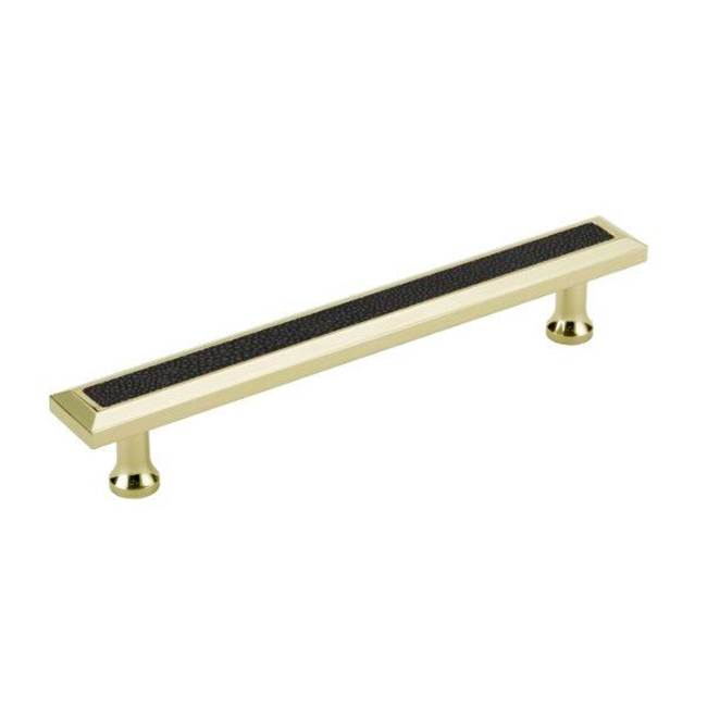 Colonial Bronze Leather Accented Rectangular, Beveled Cabinet Pull With Flared Posts, Satin Nickel x Cashmere Calf Dusky Pink Leather