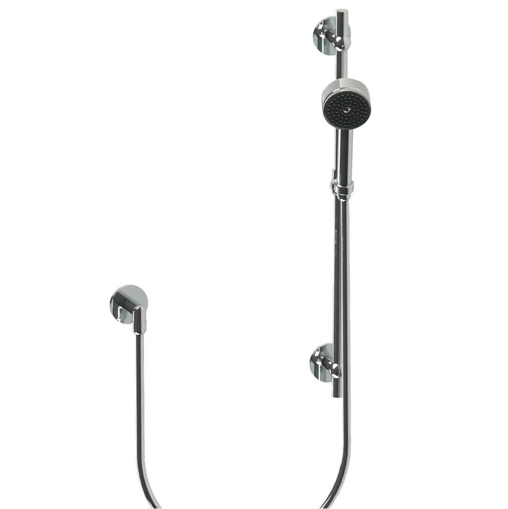 Cristal & Bronze Wall Shower Set On Sliding Bar, With Elbow 1/2'' And Hose 150cm
