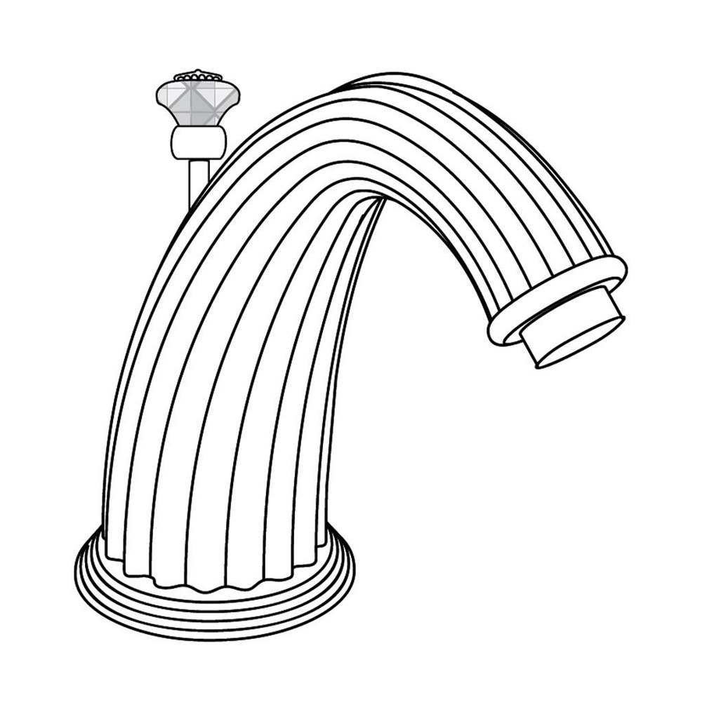 Cristal & Bronze Basin Spout, Rim Mounted With Flexible Hoses And Waste. L. 145mm