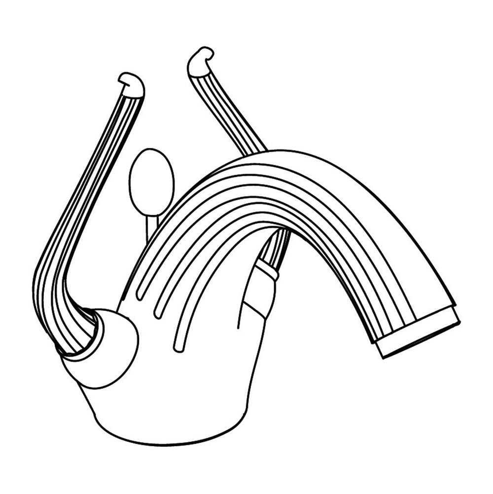 Cristal & Bronze Single-Hole Basin Mixer, Hoses & Connection, With Waste