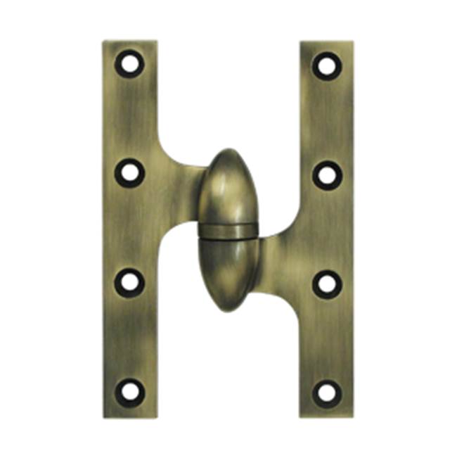 Deltana 6''x 3-7/8'' Olive Knuckle Hinge, Ball Bearing, Solid Brass