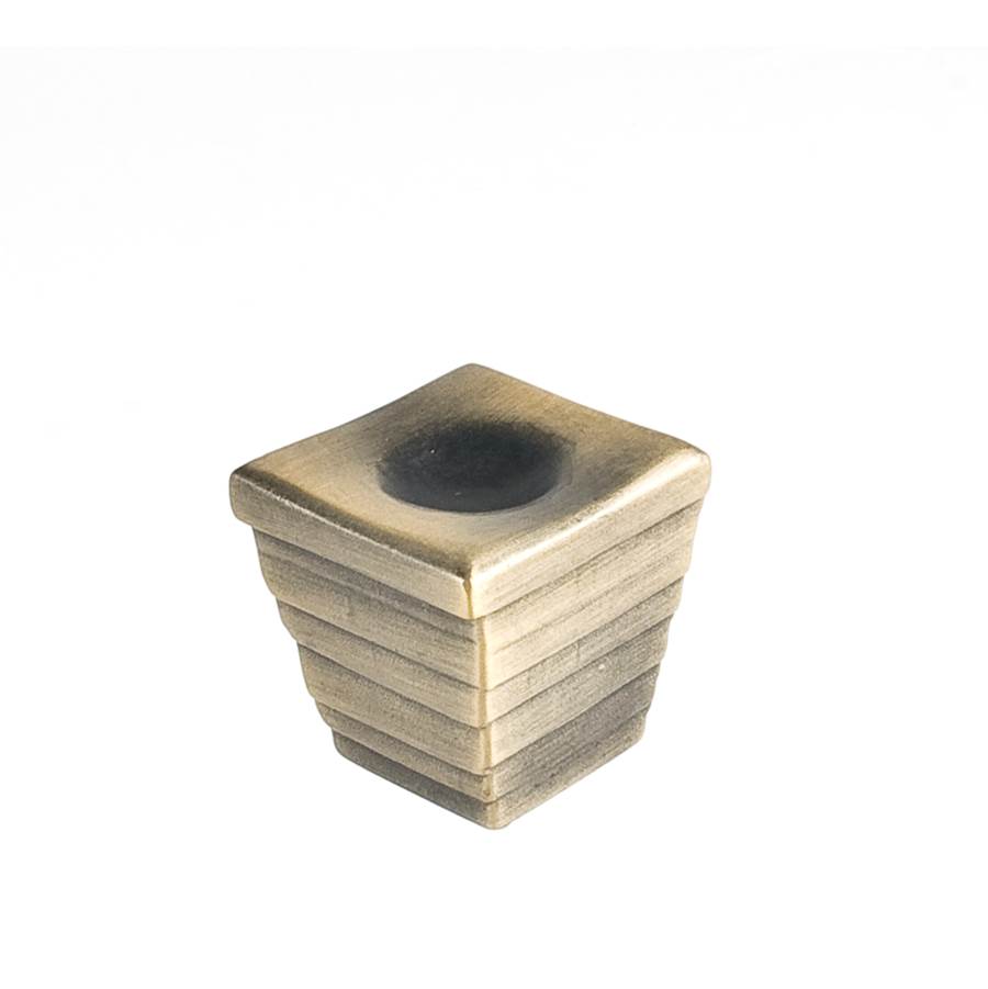 Du Verre Forged 2 Large Cube Knob 1 3/8 Inch - Antique Brass