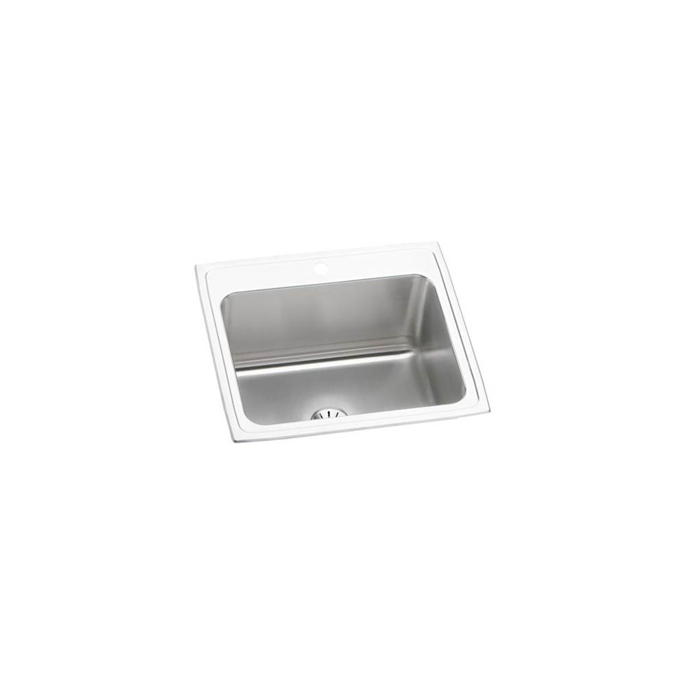 Elkay Lustertone Classic Stainless Steel 25'' x 22'' x 10-3/8'', Single Bowl Drop-in Sink with Perfect Drain