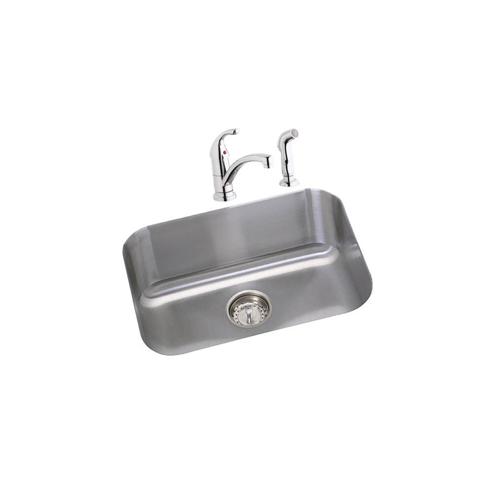 Elkay Dayton Stainless Steel 23-1/2'' x 18-1/4'' x 8'', Single Bowl Undermount Sink and Faucet Kit