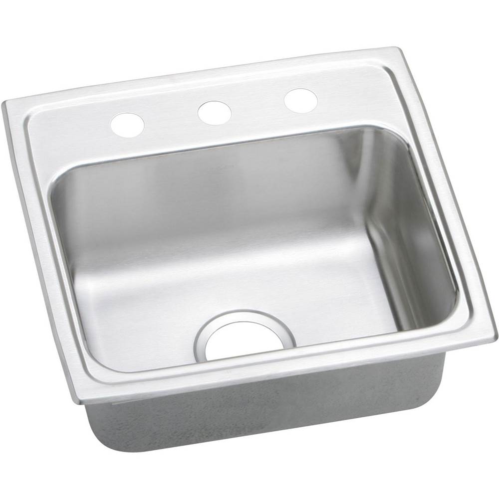 Elkay Lustertone Classic Stainless Steel 19'' x 18'' x 7-5/8'', Single Bowl Drop-in Sink with Quick-clip