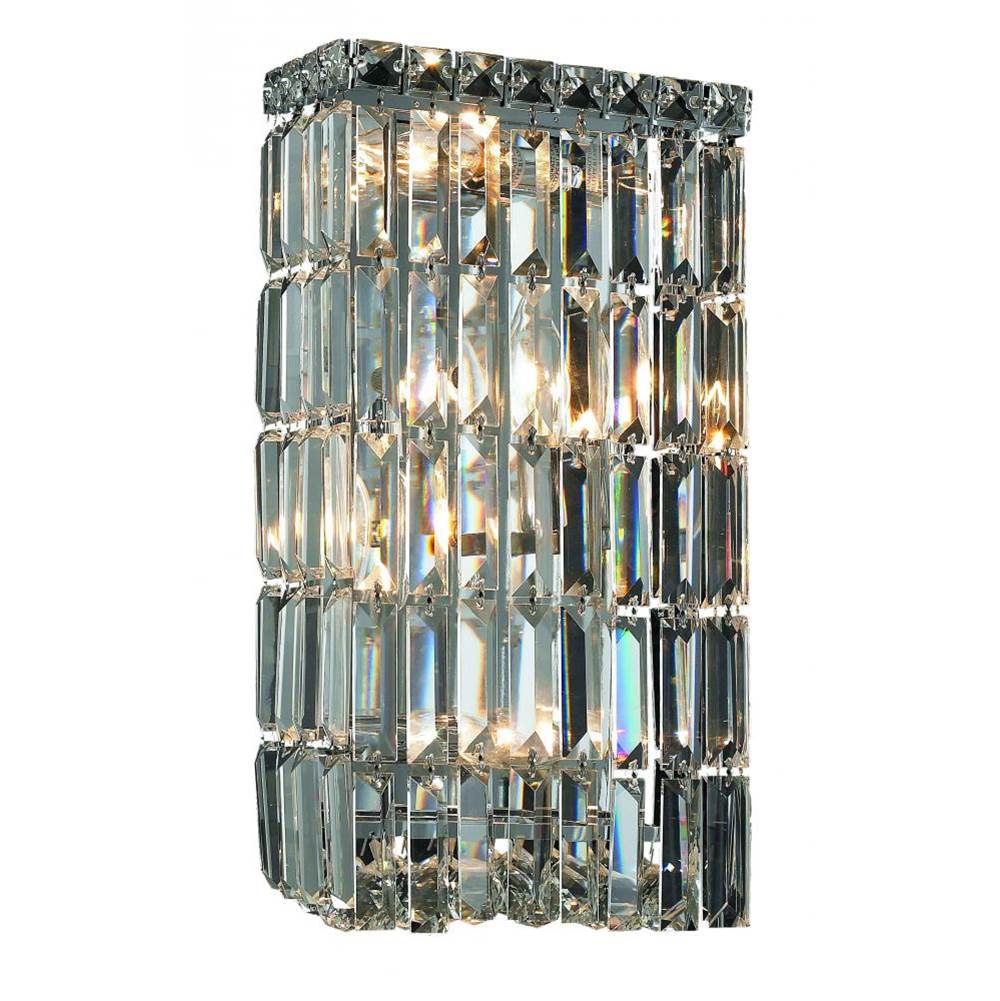 Elegant Lighting Maxime 4 Light Chrome Wall Sconce Clear Royal Cut Crystal