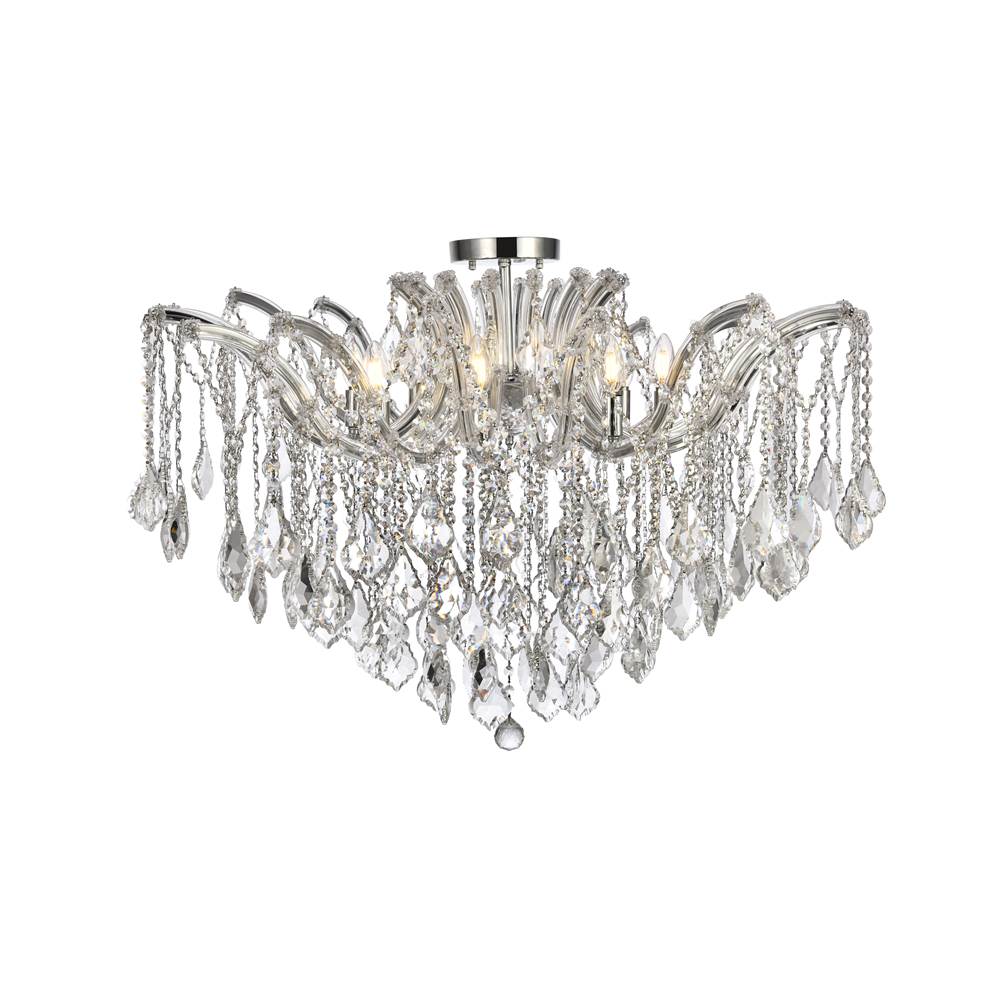 Elegant Lighting Maria Theresa 8 light Chrome Flush Mount Clear Royal Cut Crystal