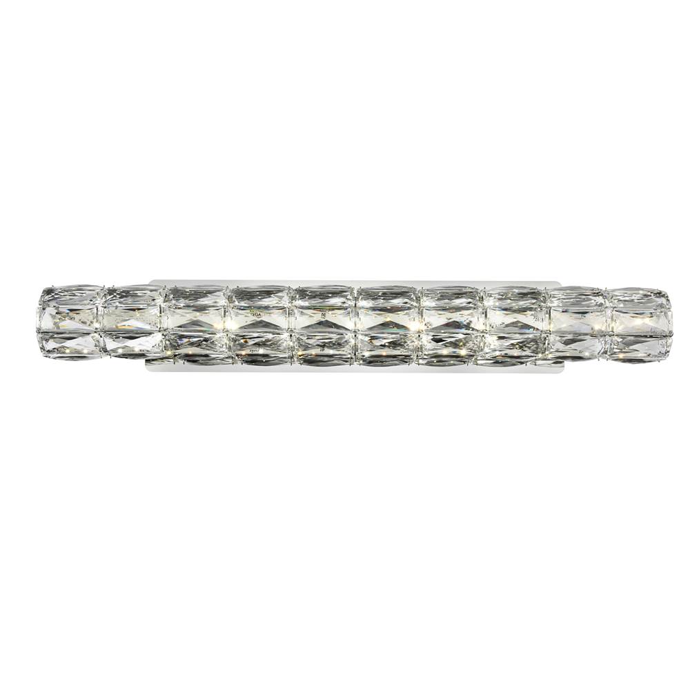 Elegant Lighting Valetta Integrated LED Chip Light Chrome Wall Sconce Clear Royal Cut Crystal