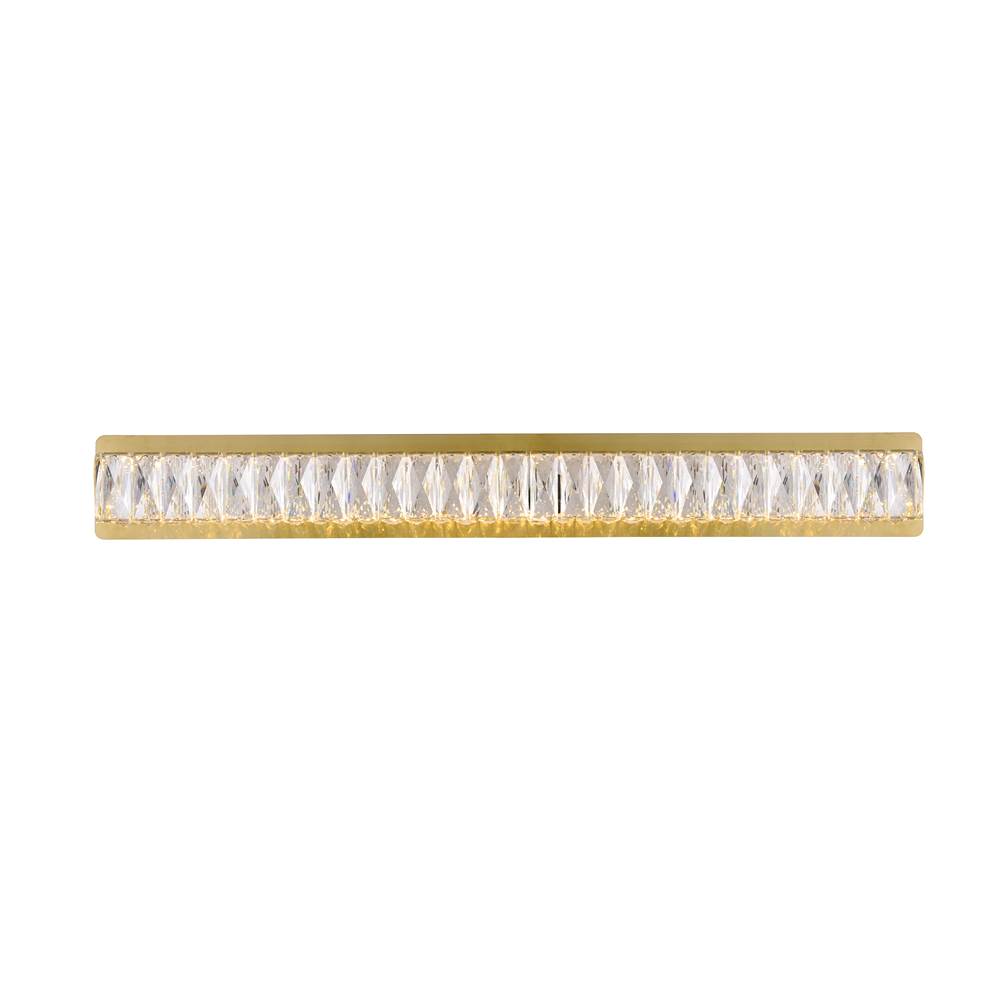 Elegant Lighting Monroe Integrated LED chip light gold Wall Sconce Clear Royal Cut Crystal