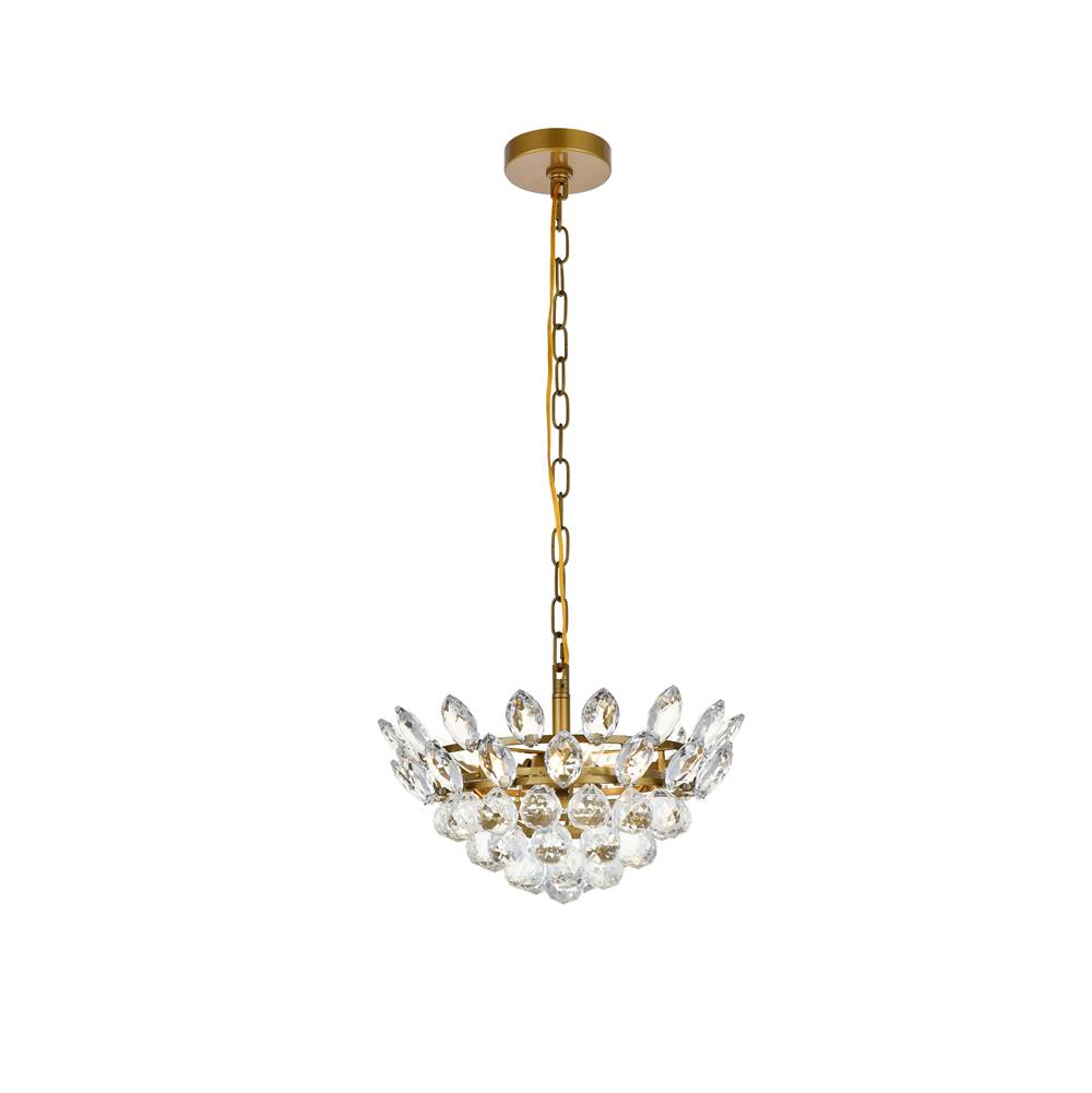 Elegant Lighting Emilia 14 Inch Pendant In Brass