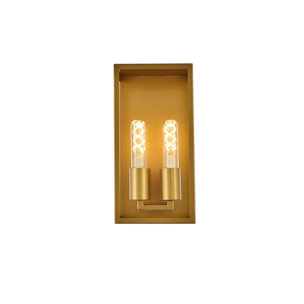 Elegant Lighting Voir 2 lights wall sconce in brass