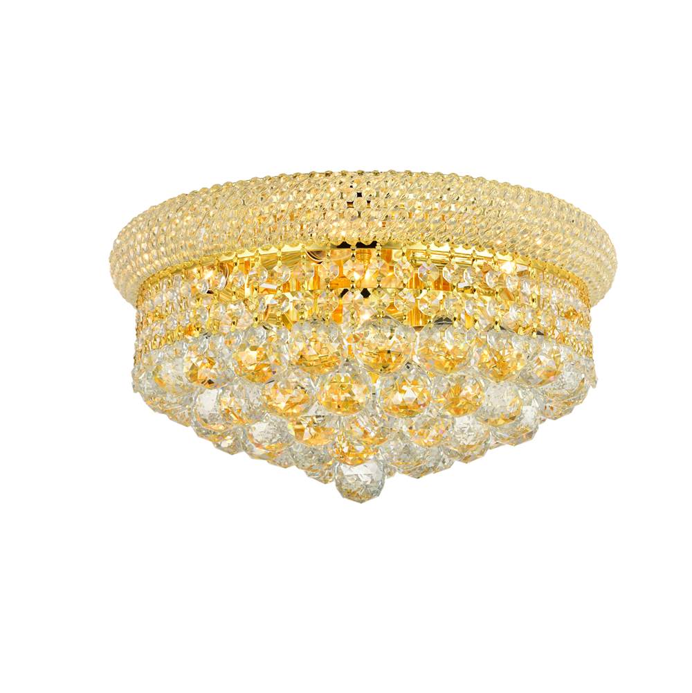 Elegant Lighting Primo 8 Light Gold Flush Mount Clear Royal Cut Crystal