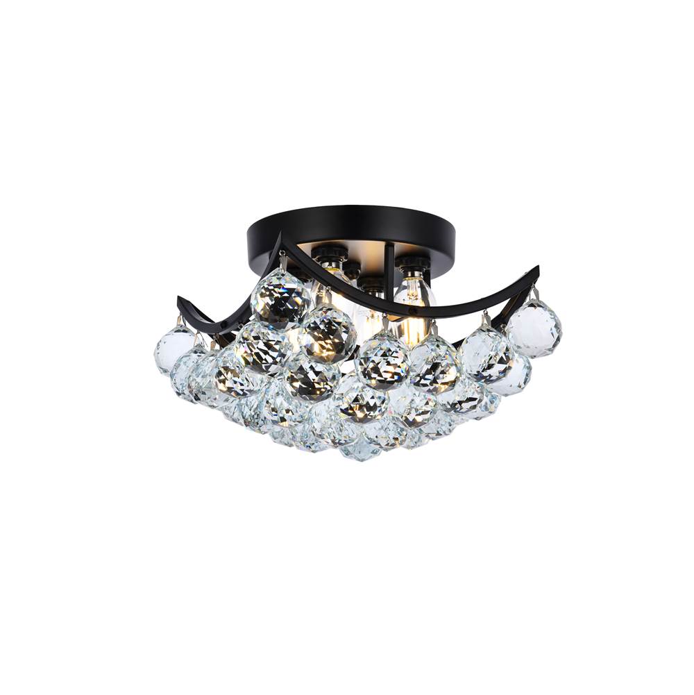 Elegant Lighting Corona 10 inch black flush mount