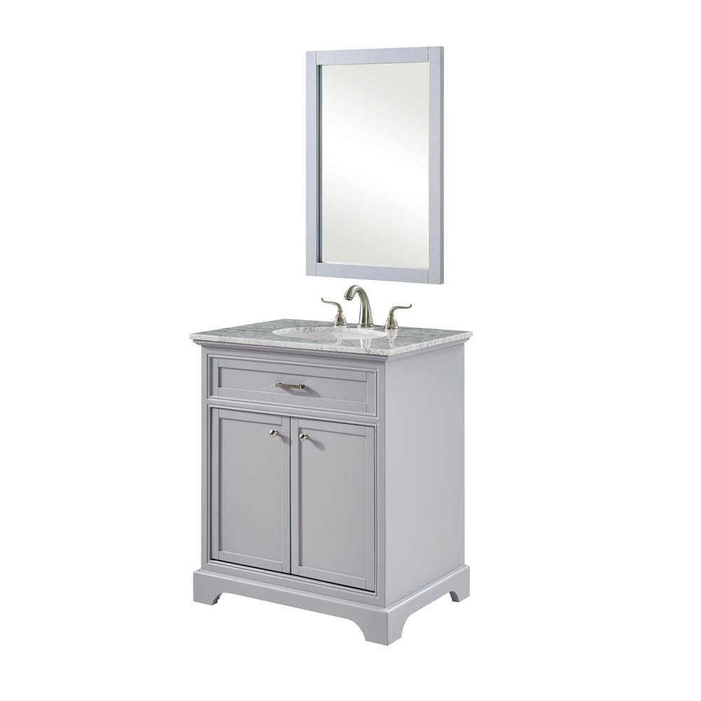 Elegant Lighting 30 In. Single Bathroom Vanity Set In Light Grey