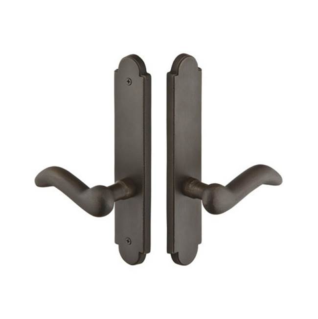 Emtek Multi Point C4, Non-Keyed American T-turn IS, Arched Style, 2'' x 10'', Montrose Lever, RH, TWB