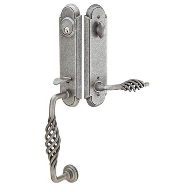 Emtek Multi Point C1, Keyed with American Cyl, Arched Style, 1-1/2'' x 11'', Montrose Lever, LH, TWB