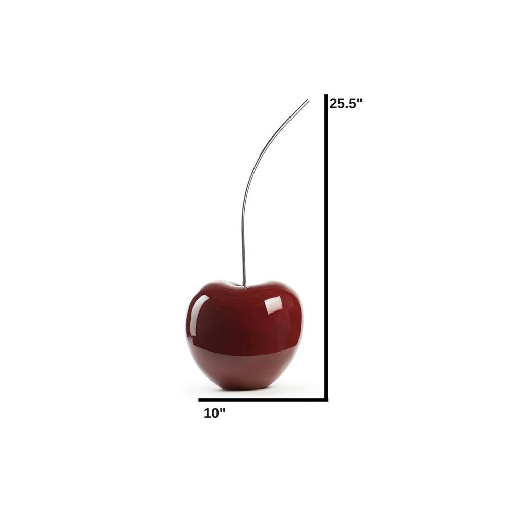 Finesse Decor Solid Color Cherry Sculpture // Large Red Wine