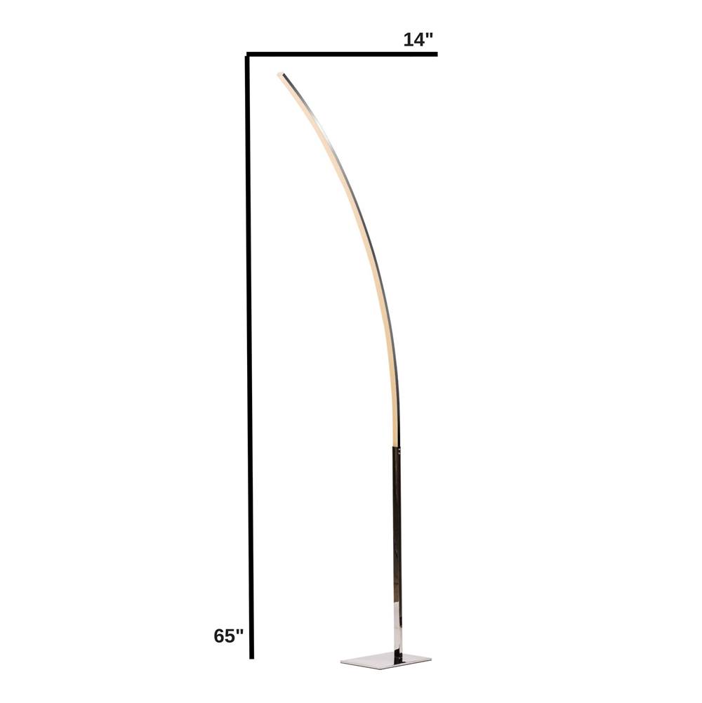 Finesse Decor Finesse Decor Modern Arc LED Chrome 65'' Floor Lamp // On and Off Foot Switch