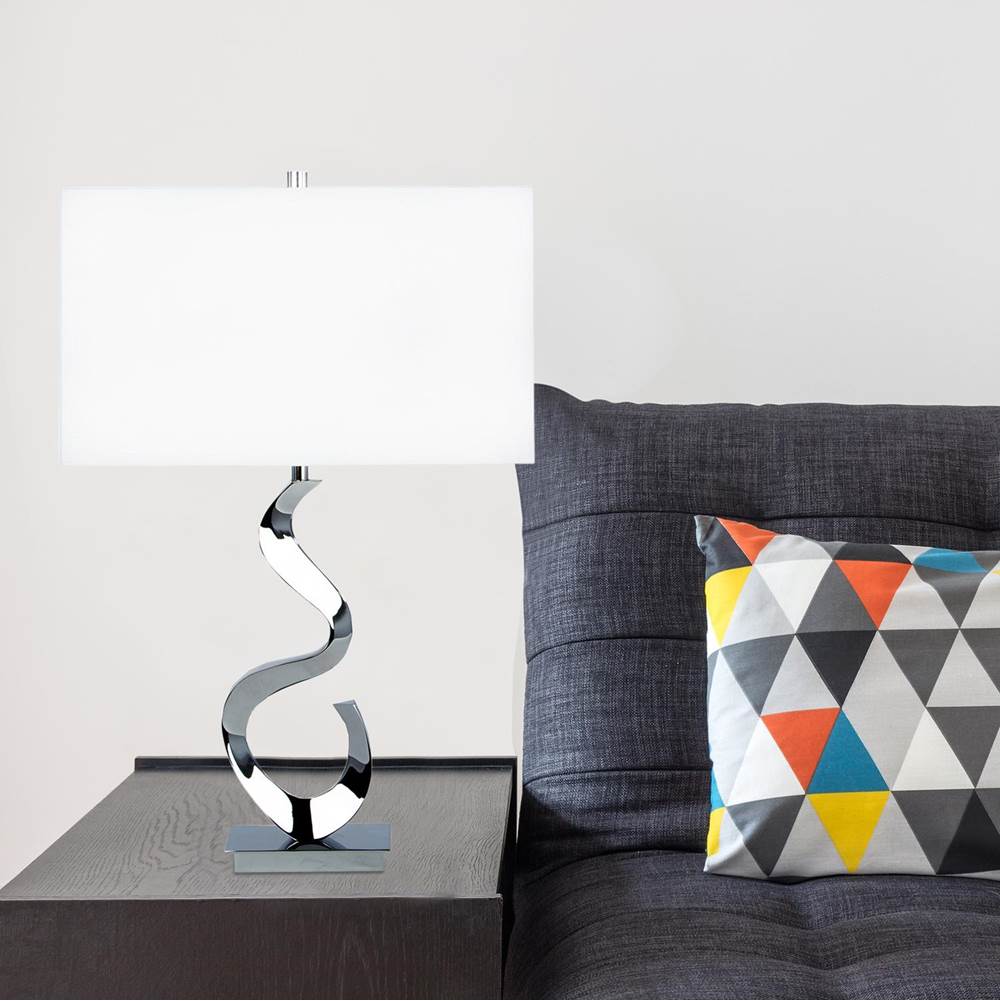 Finesse Decor Abstract Chrome Table Lamp //  1 Light