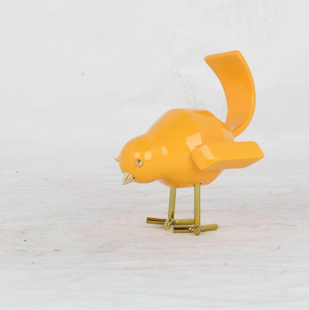 Finesse Decor Bird Sculpture // Small Yellow