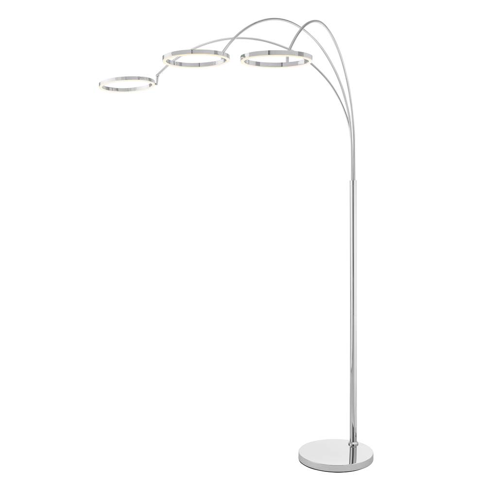 Finesse Decor LED Three Ring Arc Floor lamp // Chrome