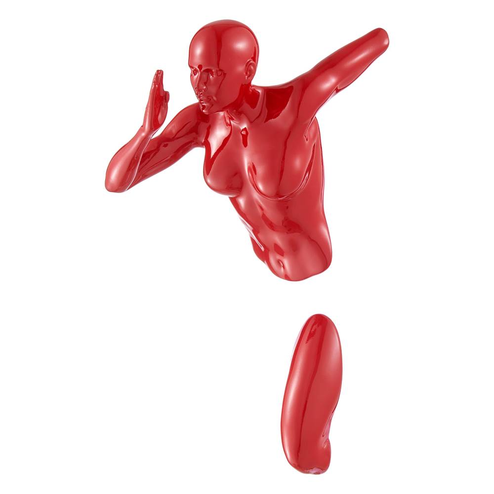 Finesse Decor Glossy Red Wall Sculpture Runner 13'' Woman