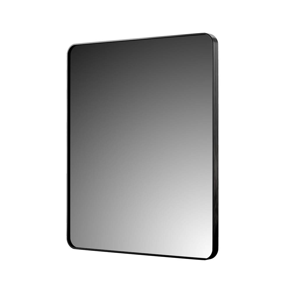 CRAFT + MAIN 24'' x 30'' Rounded Rectangle Mirror, Brushed Black