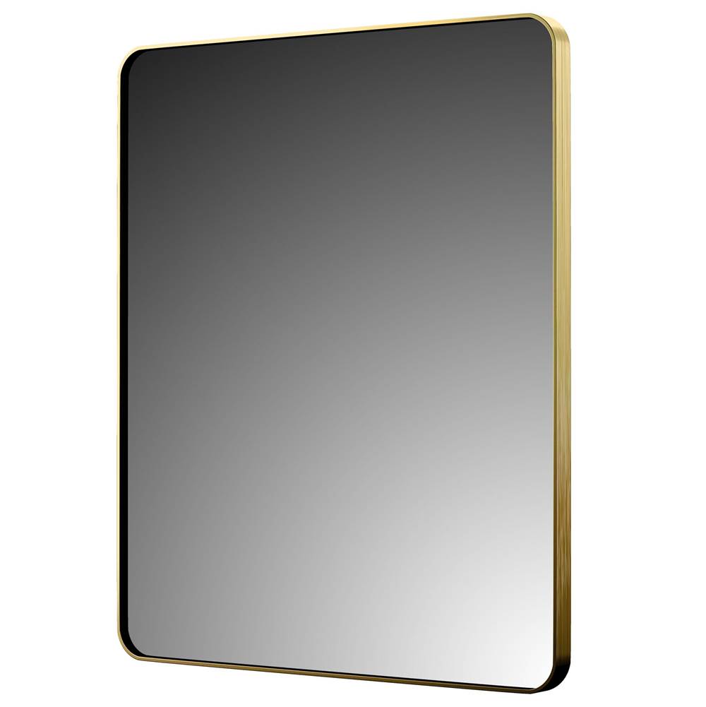 CRAFT + MAIN 30'' x 36'' Rounded Rectangle Mirror, Brushed Gold