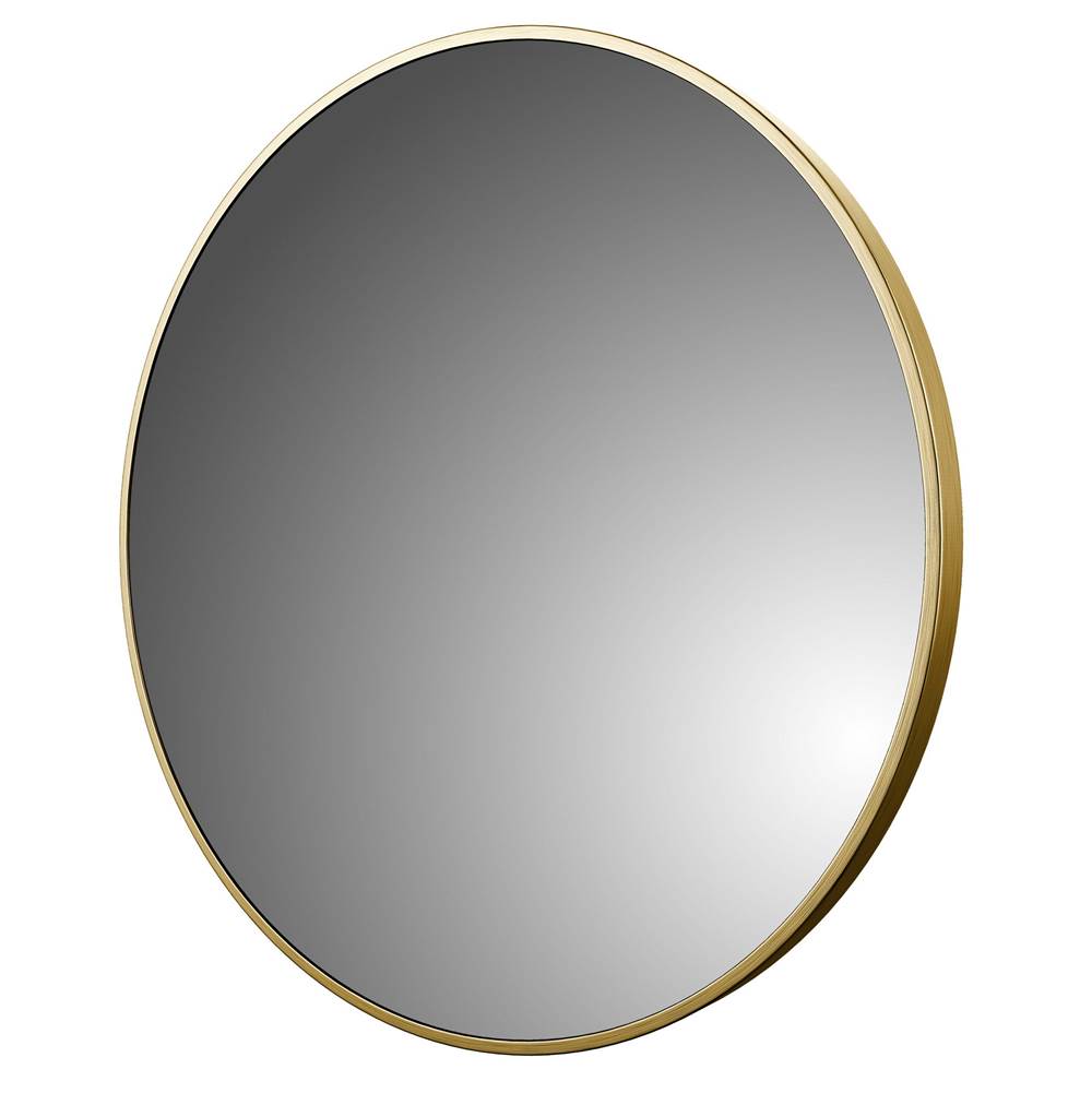 CRAFT + MAIN 32'' Round Wall Mirror, Brushed Gold