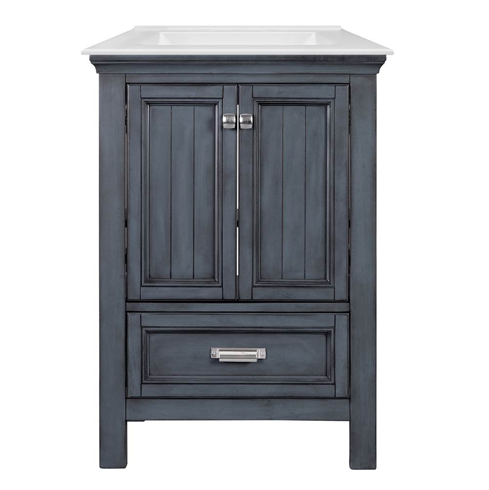 CRAFT + MAIN Brantley 25'' Harbor Blue Vanity with White Fine Fire Clay Top