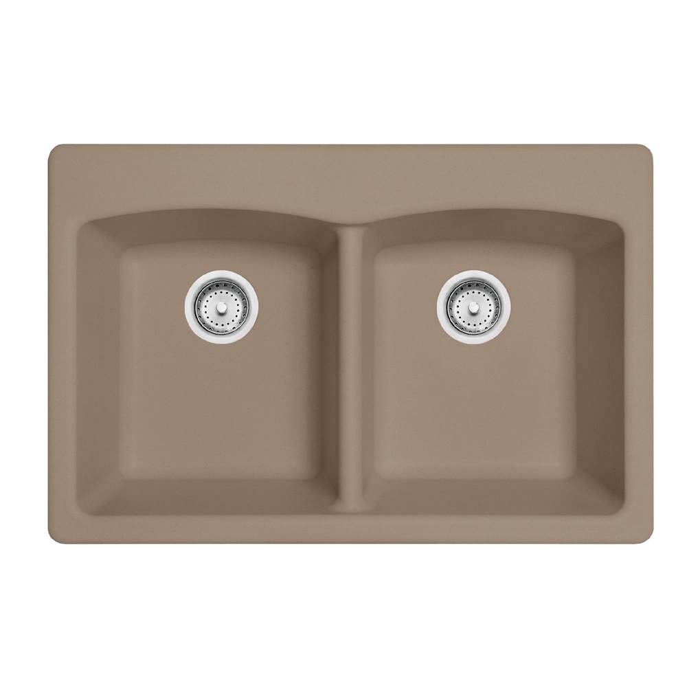 Franke Ellipse 33.0-in. x 22.0-in. Granite Dual Mount Double Bowl Kitchen Sink in Oyster