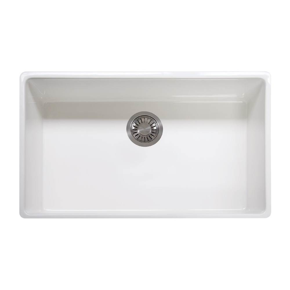 Franke Franke Farm House 33-in. x 20-in. White Apron Front Single Bowl Fireclay Kitchen Sink - FHK710-33WH