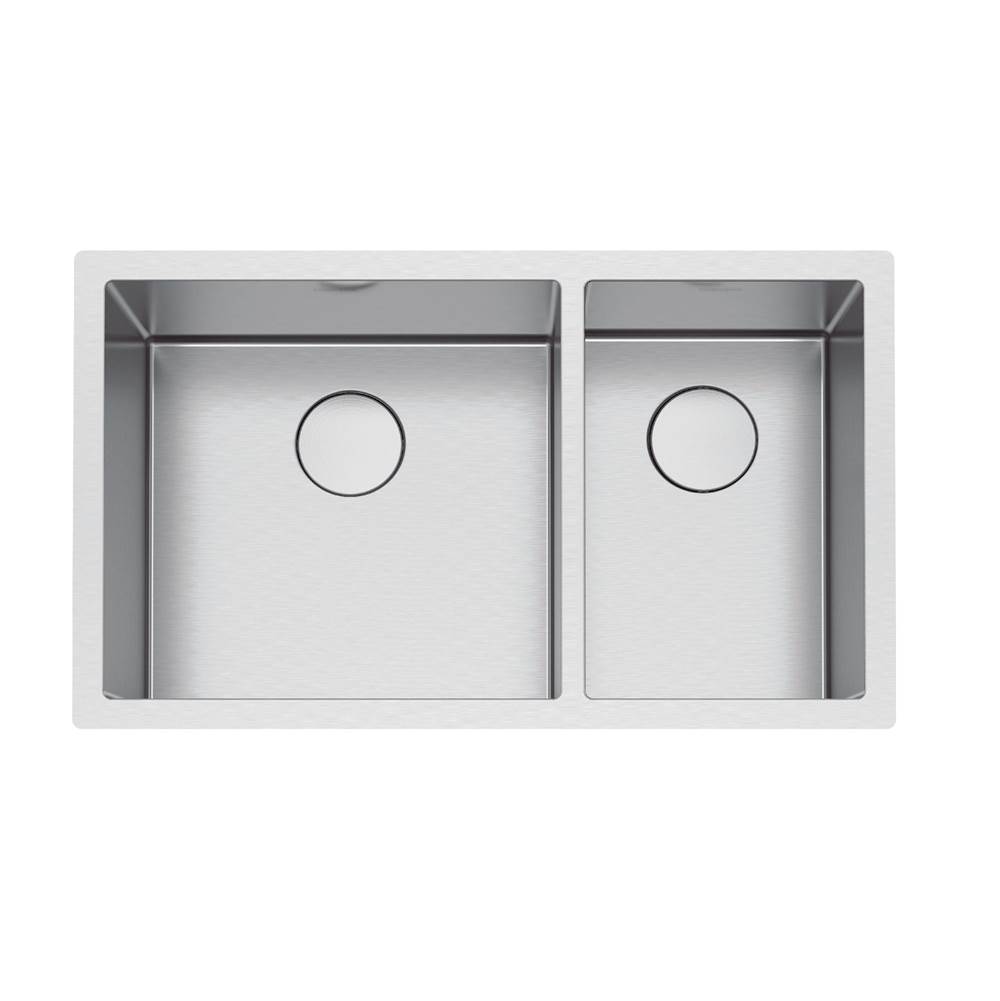 Franke Professional 2.0 32.5-in. x 19.5-in. 16 Gauge Stainless Steel Undermount Double Bowl Kitchen Sink - PS2X160-18-11