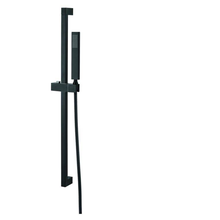 Gerber Plumbing Versa Square 30'' Slide Bar Assembly w/ Single Function Rectangular Handshower 1.75gpm Satin Black
