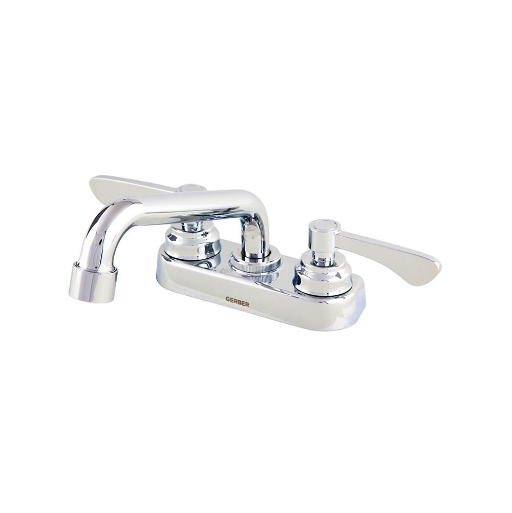 Gerber Plumbing Commercial 2H Centerset Lavatory Faucet w/ Grid Strainer & Plug 0.5gpm Chrome