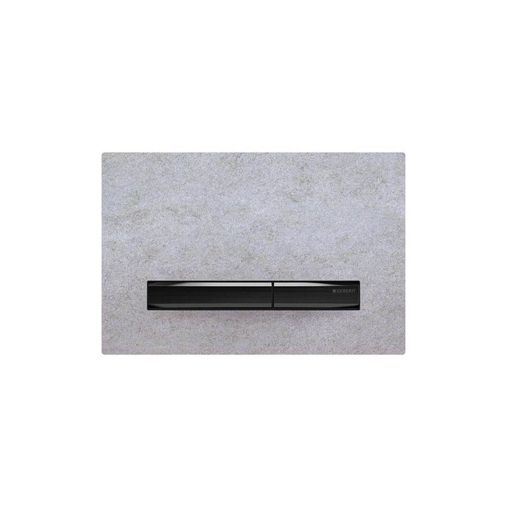 Geberit Geberit actuator plate Sigma50 for dual flush, metal colour black chrome: black chrome, concrete look